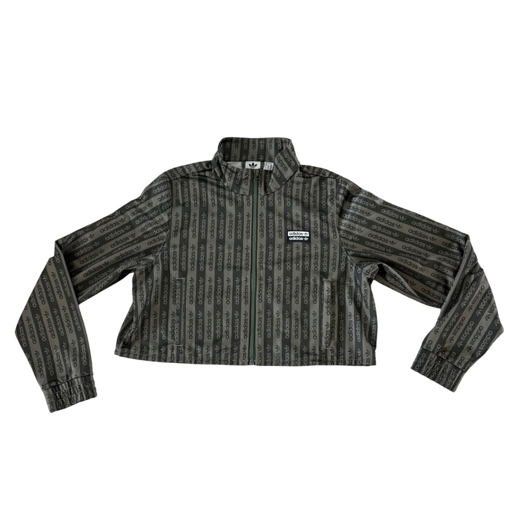 Adidas‎ Originals Track Top Full Zip Crop Jacket Shadow Green Legacy Size Small